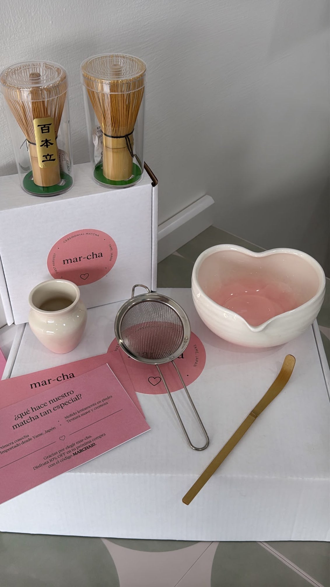 Set de Corazón mar-cha 🩷🍵